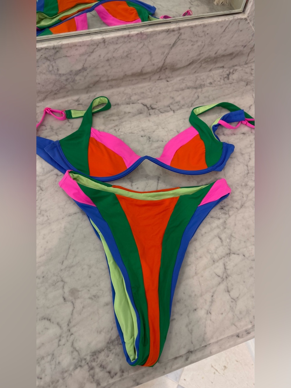 Oneone swimwear Bright Multicolor Stripe Bikini Set